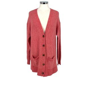 J. Crew Long Cardigan Sweater With Pockets Pink Heather Size Medium